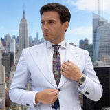 Purple With Green Leaves Necktie