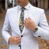 Black With Gold Animal Floral Necktie