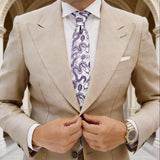 White With Blue Dragon Necktie