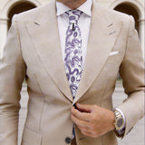White With Blue Dragon Necktie