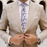 White With Blue Dragon Necktie
