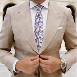 White With Blue Dragon Necktie