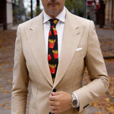 Black With Red French Fries Necktie