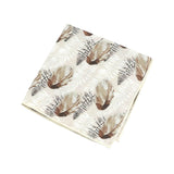 Beige Brown Feather Pocket Square