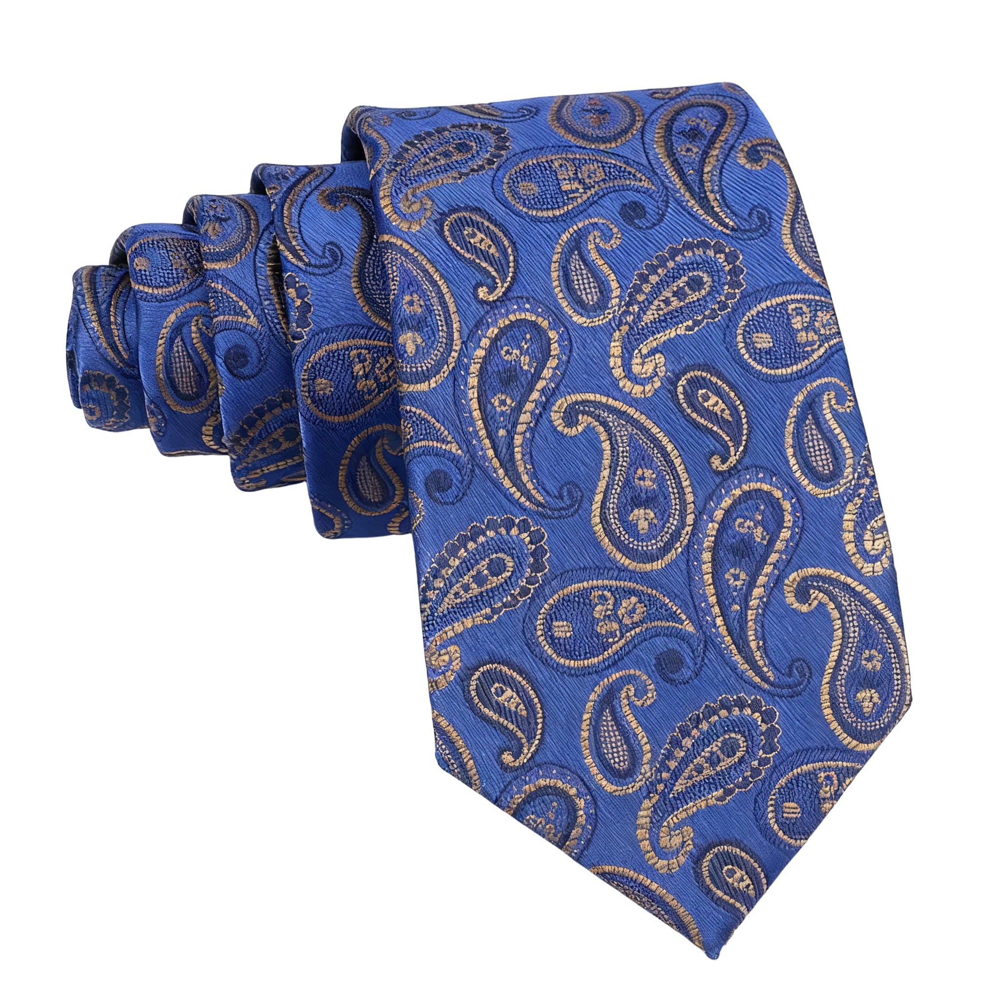 Blue Brown Paisley Necktie