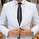 Black White Wavy Necktie