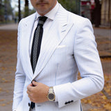 Black White Wavy Necktie