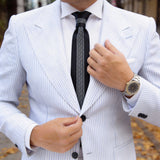 Black White Wavy Necktie