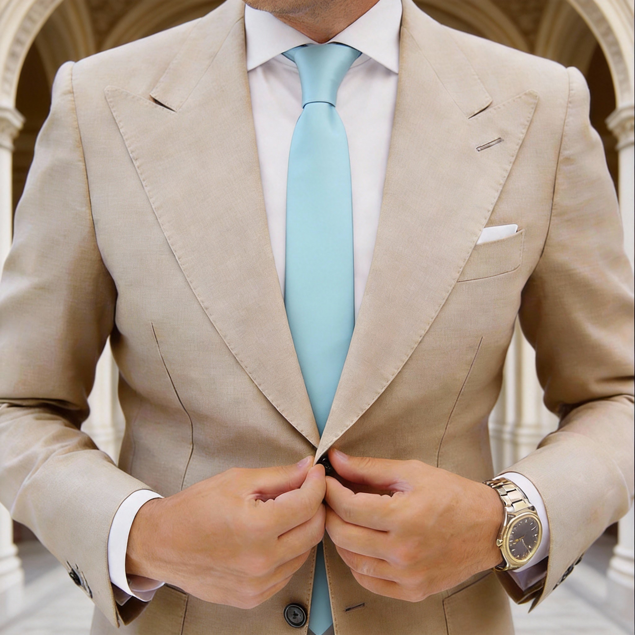 Light Blue Solid Necktie
