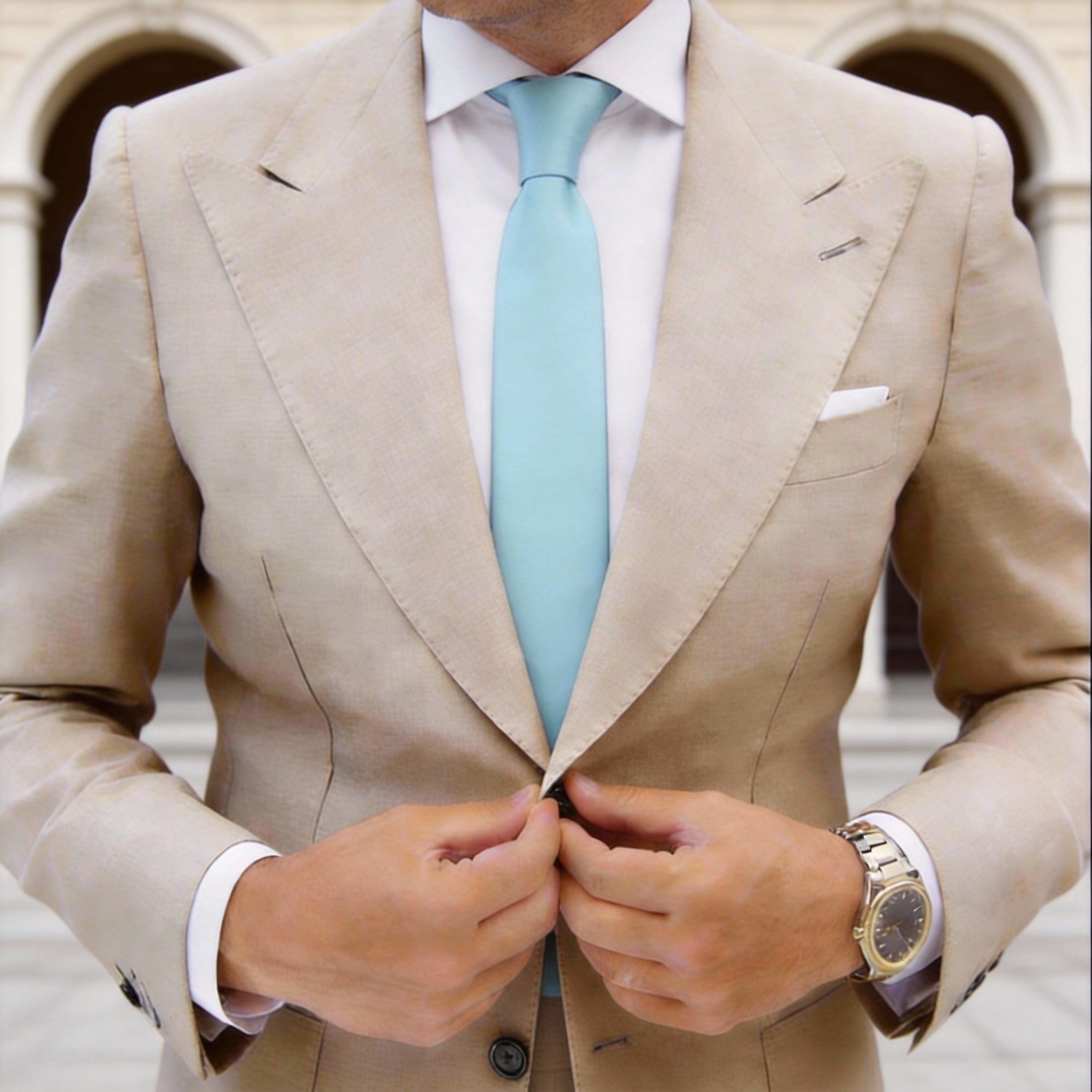 Light Blue Solid Necktie