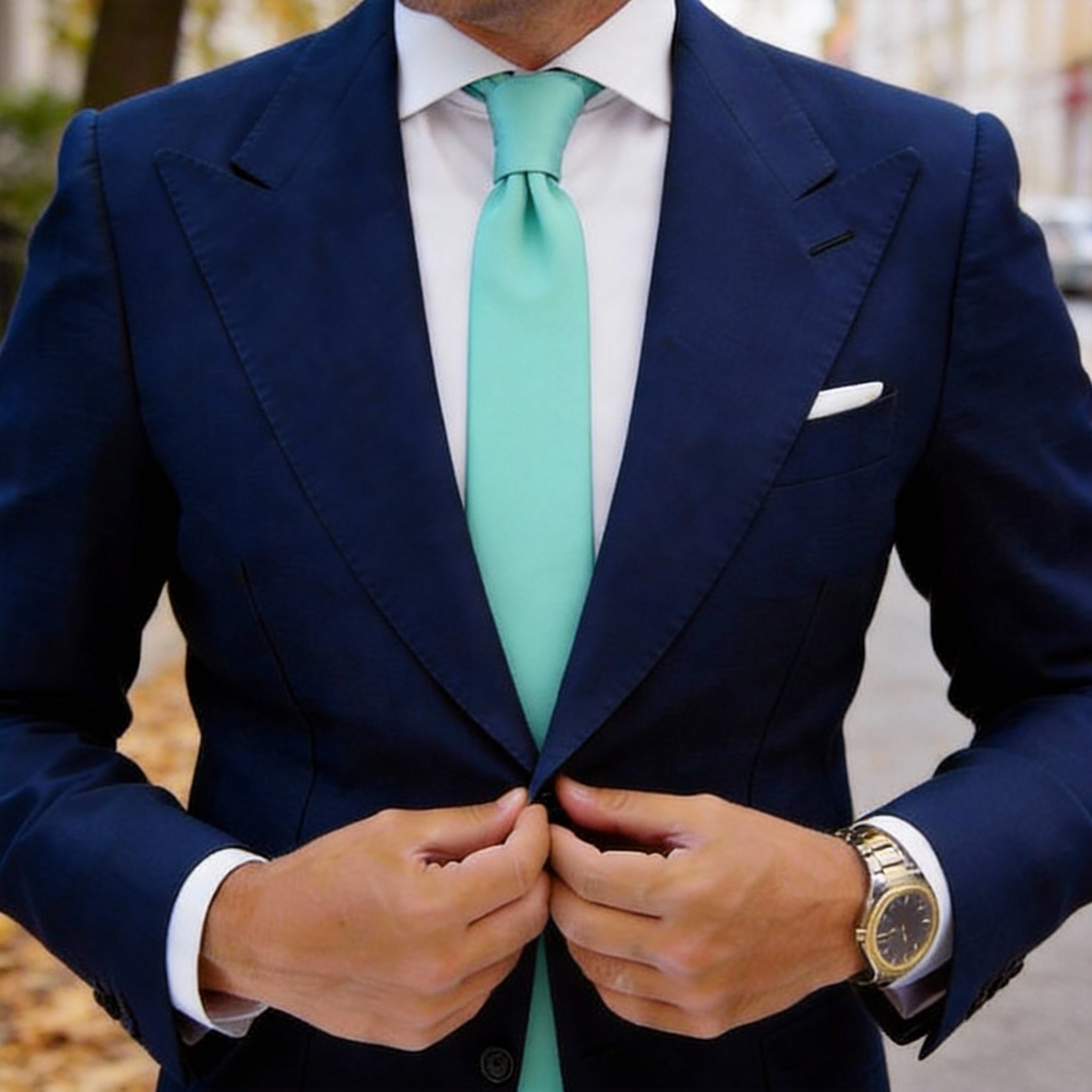 Mint Green Solid Necktie