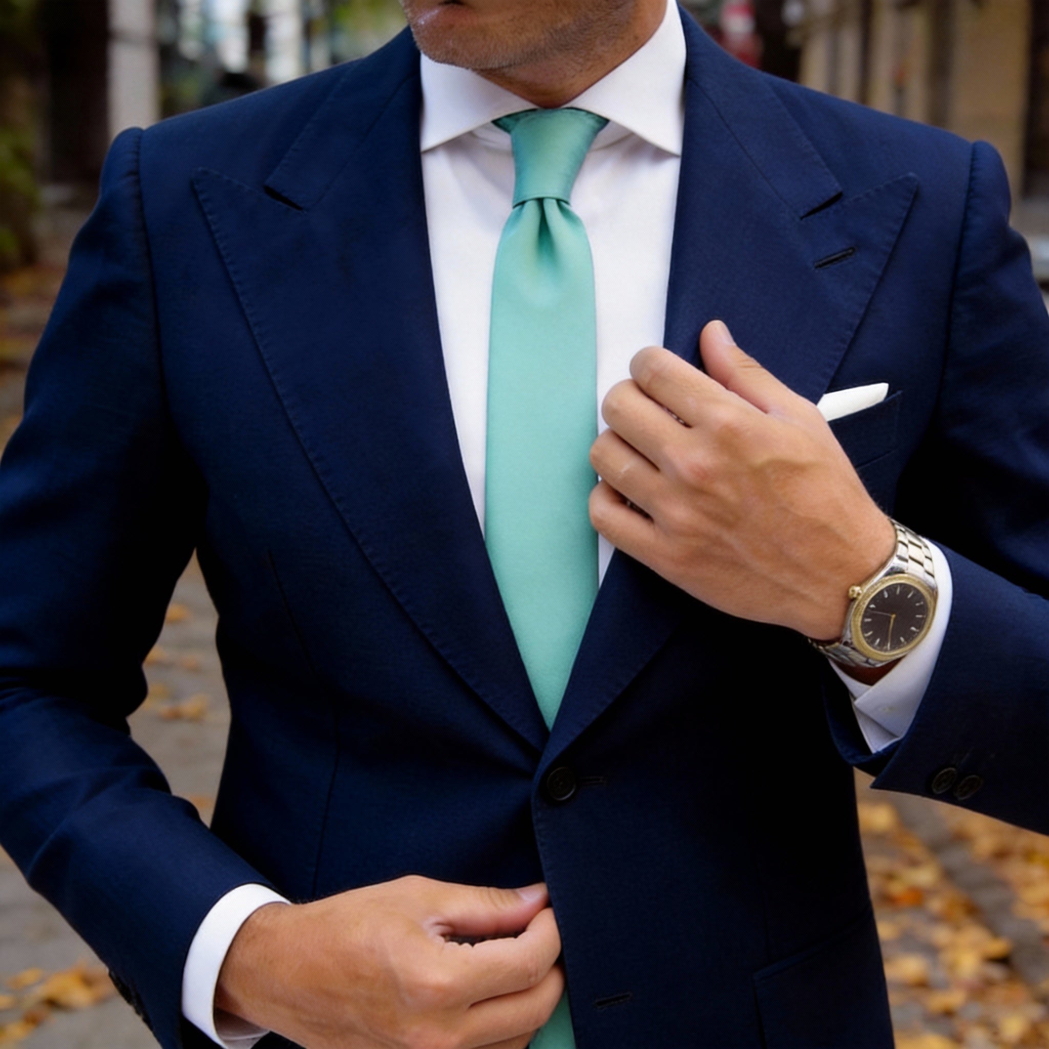 Mint Green Solid Necktie