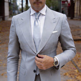 Silver Solid Necktie