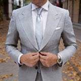 Silver Solid Necktie