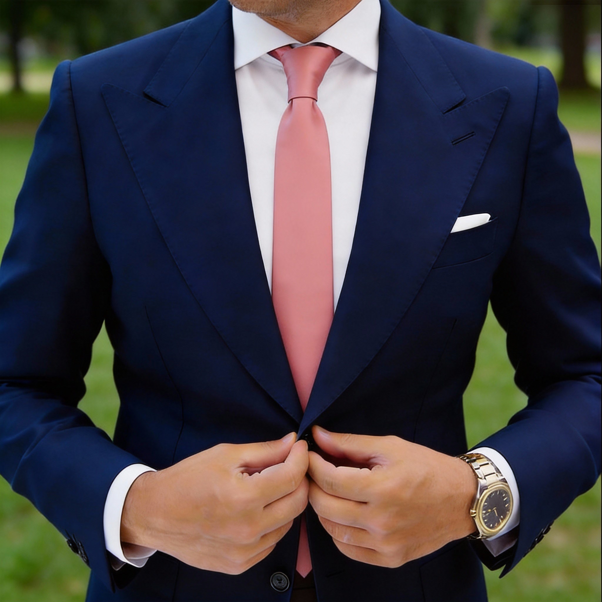 Pink Solid Necktie