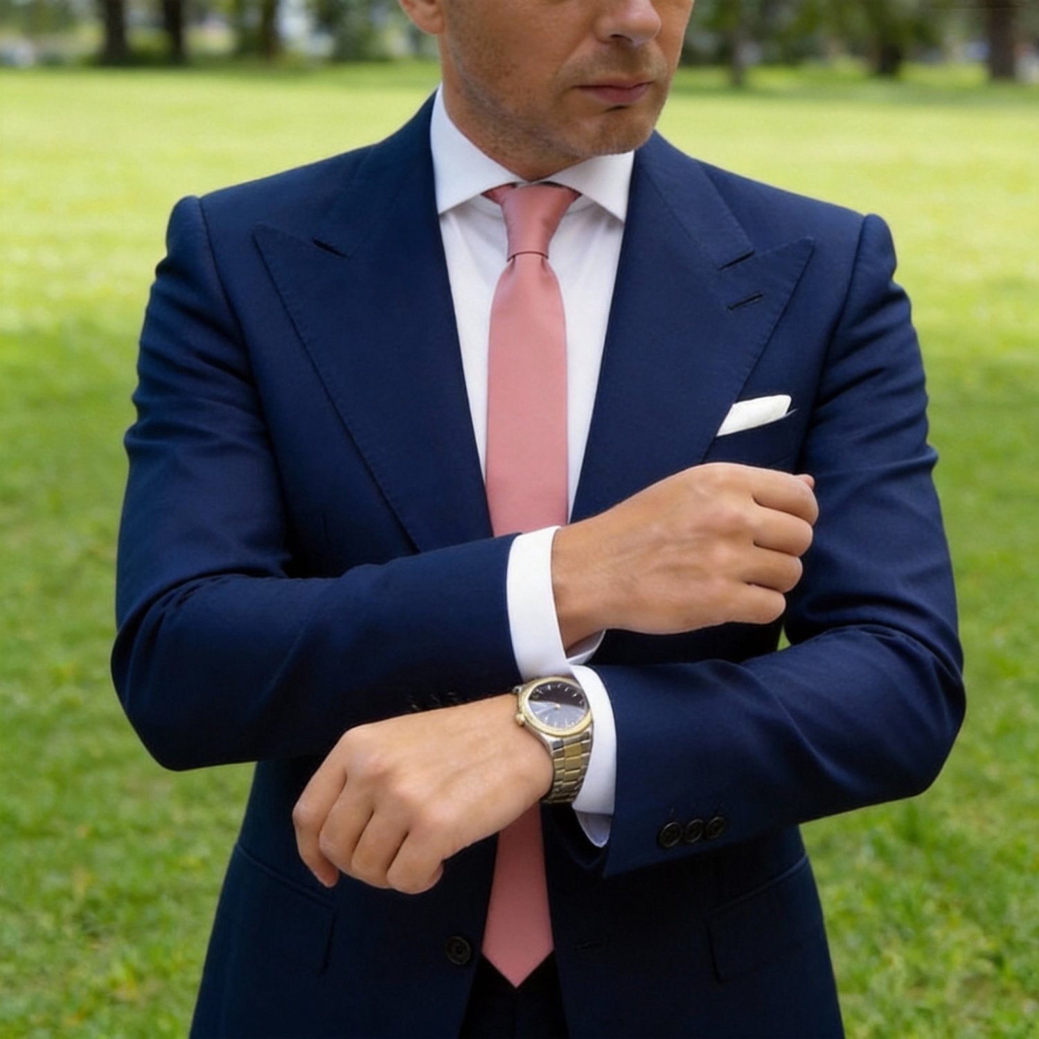 Pink Solid Necktie