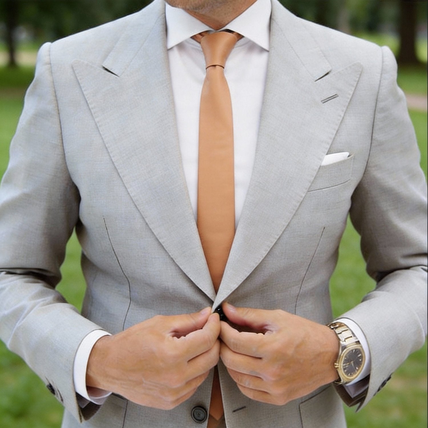 Tan Solid Necktie