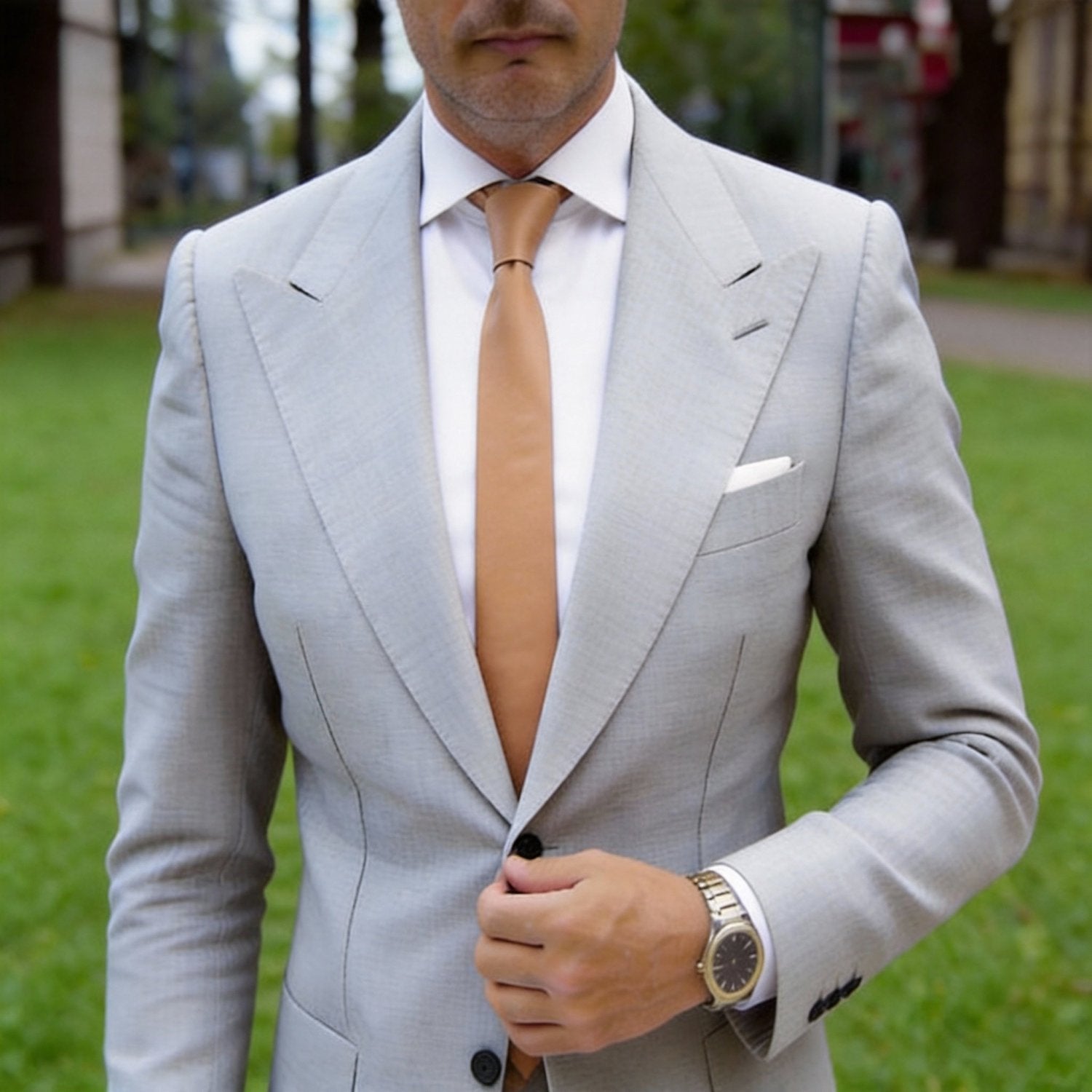 Tan Solid Necktie