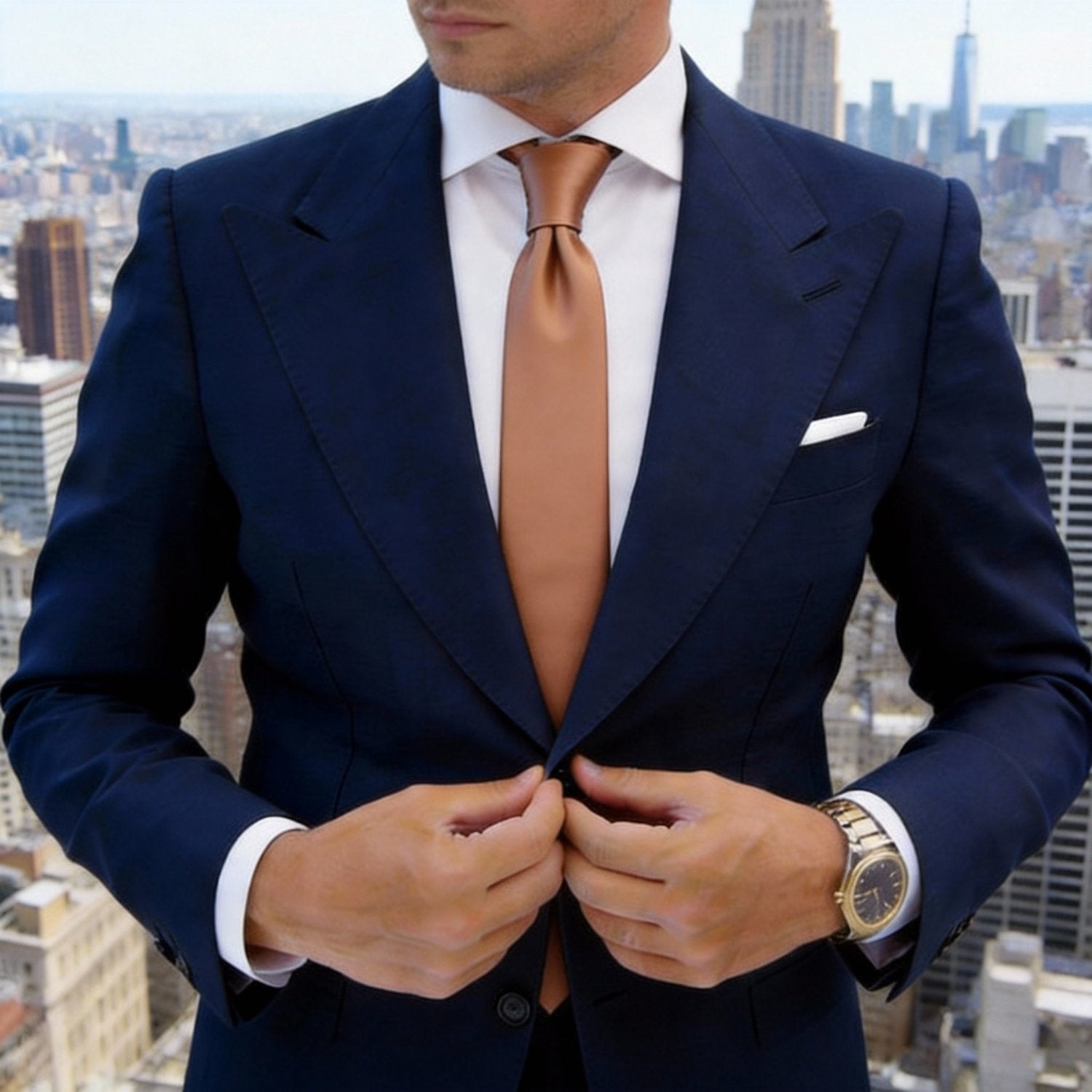 Brown Solid Necktie