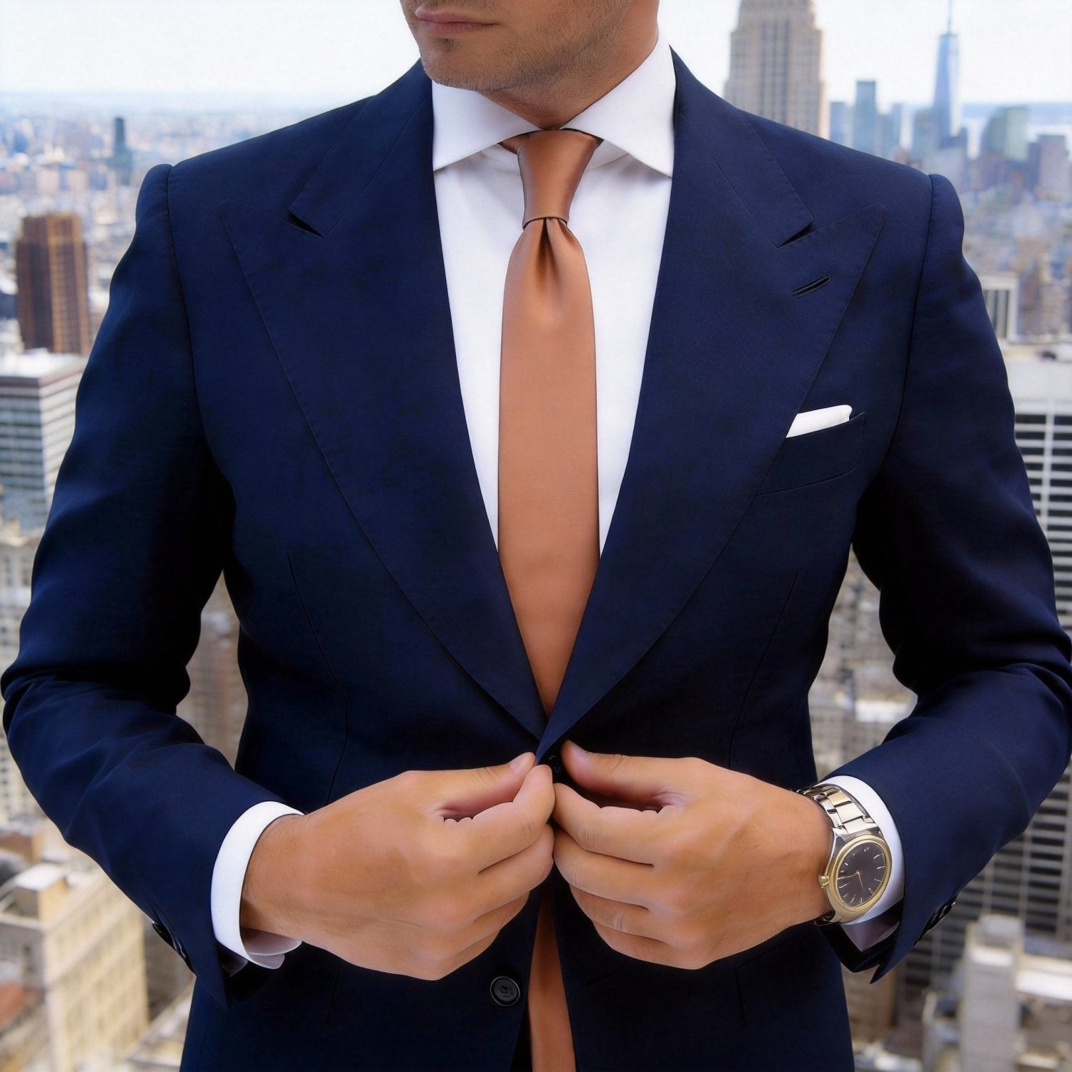 Brown Solid Necktie