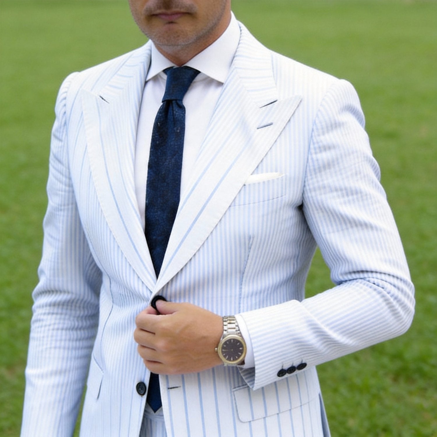 Dark Blue with Solid Necktie