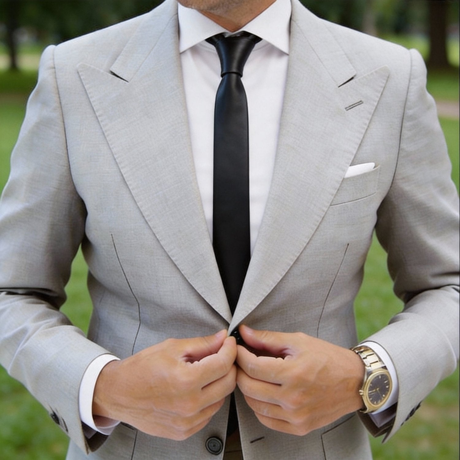 Black Solid Necktie