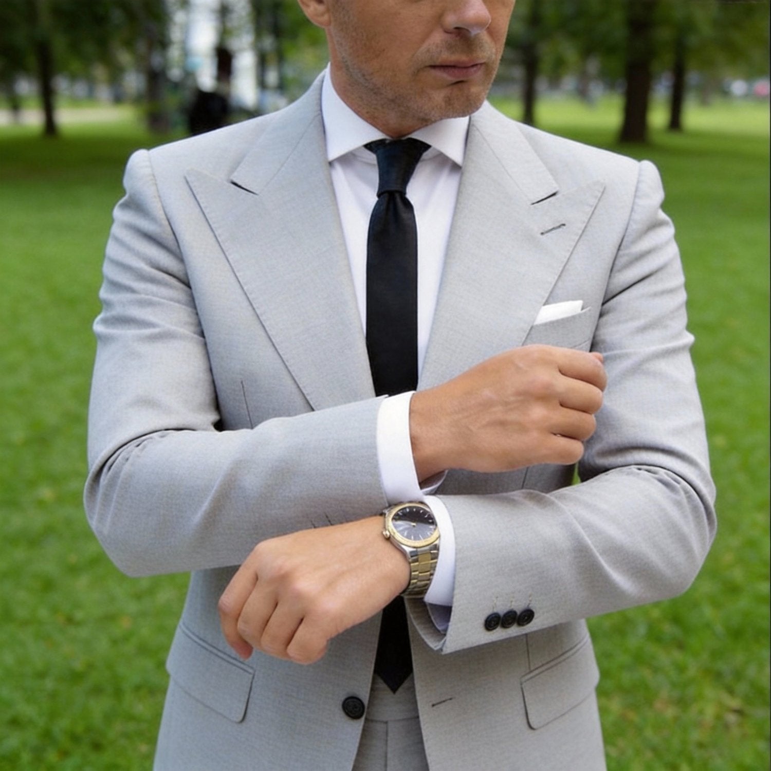 Black Solid Necktie