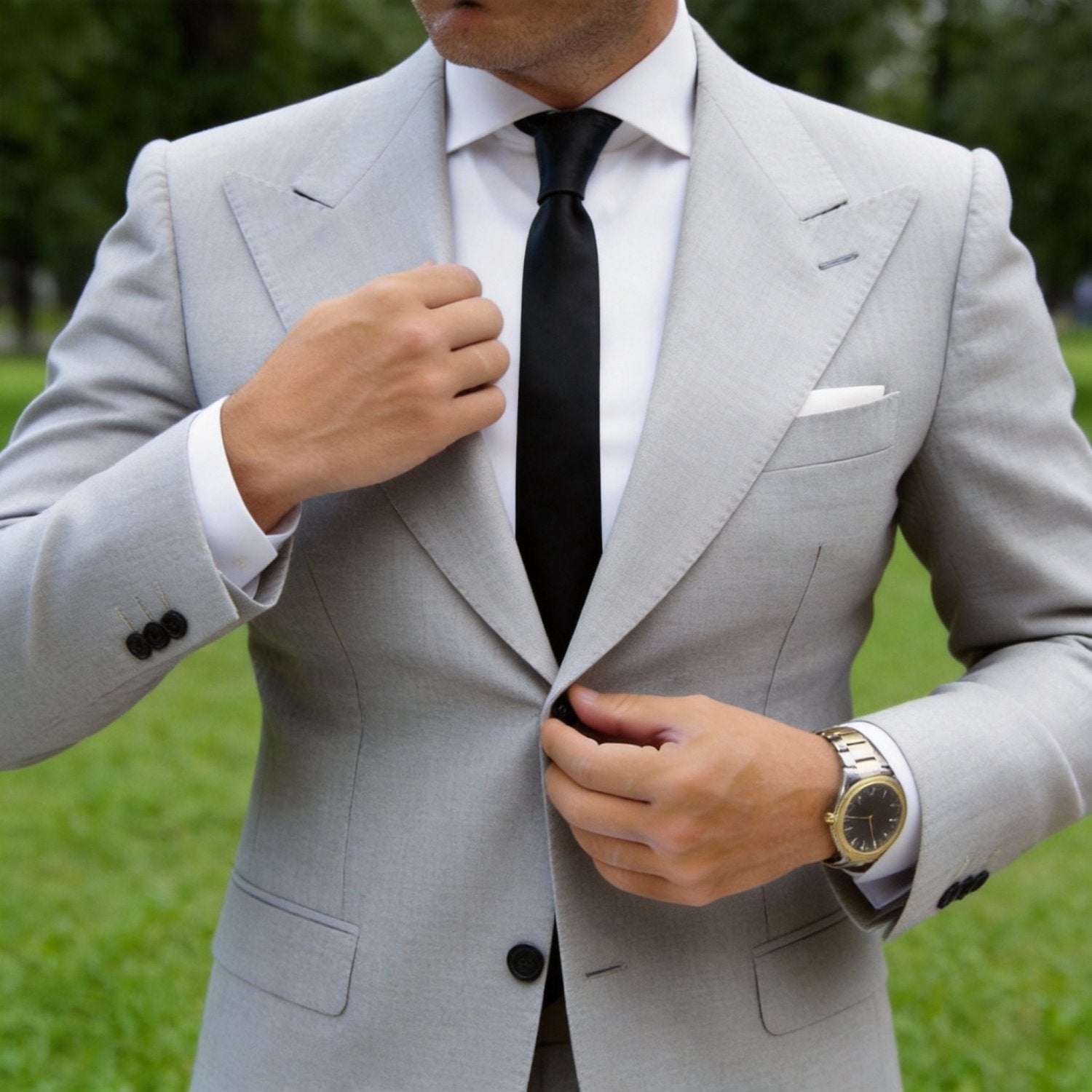 Black Solid Necktie