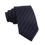Navy Blue White Striped Necktie