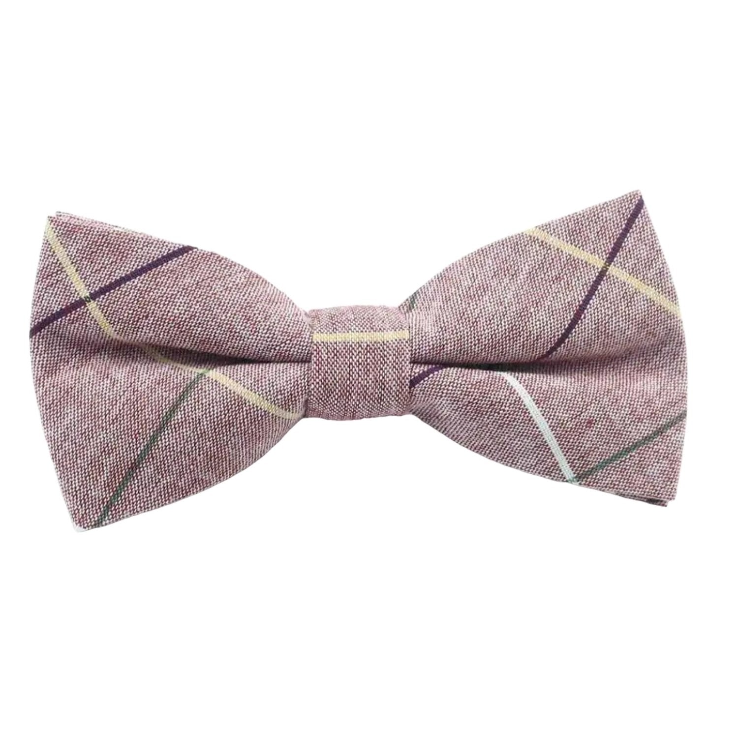 Pink With Multicolor Plaid Bowtie