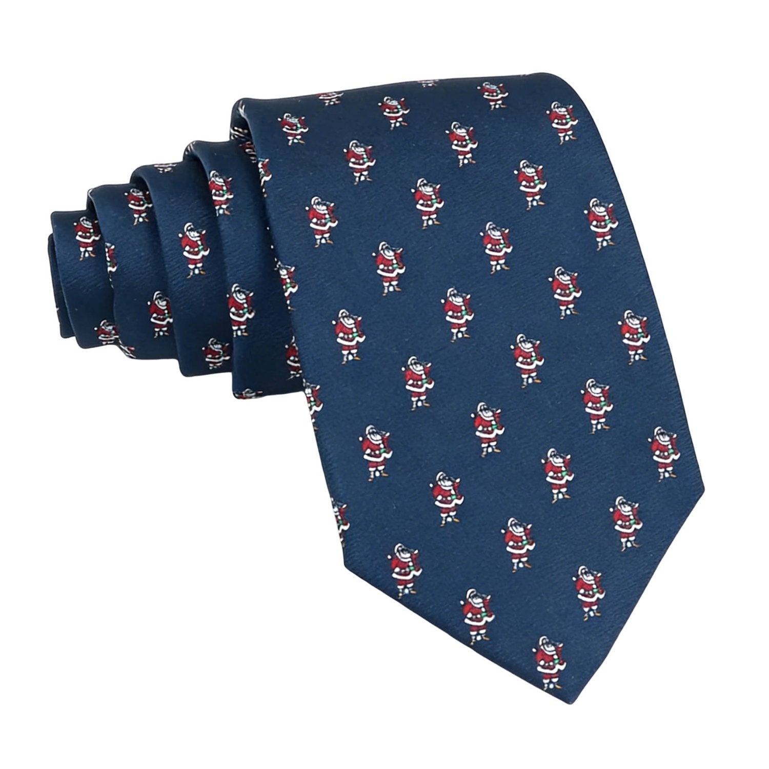 Navy Blue With Red Santa Claus Necktie