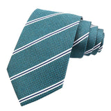 Teal White Striped Necktie