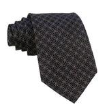 Navy Blue Beige Geometric Necktie