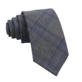 Gray Blue Plaid Necktie