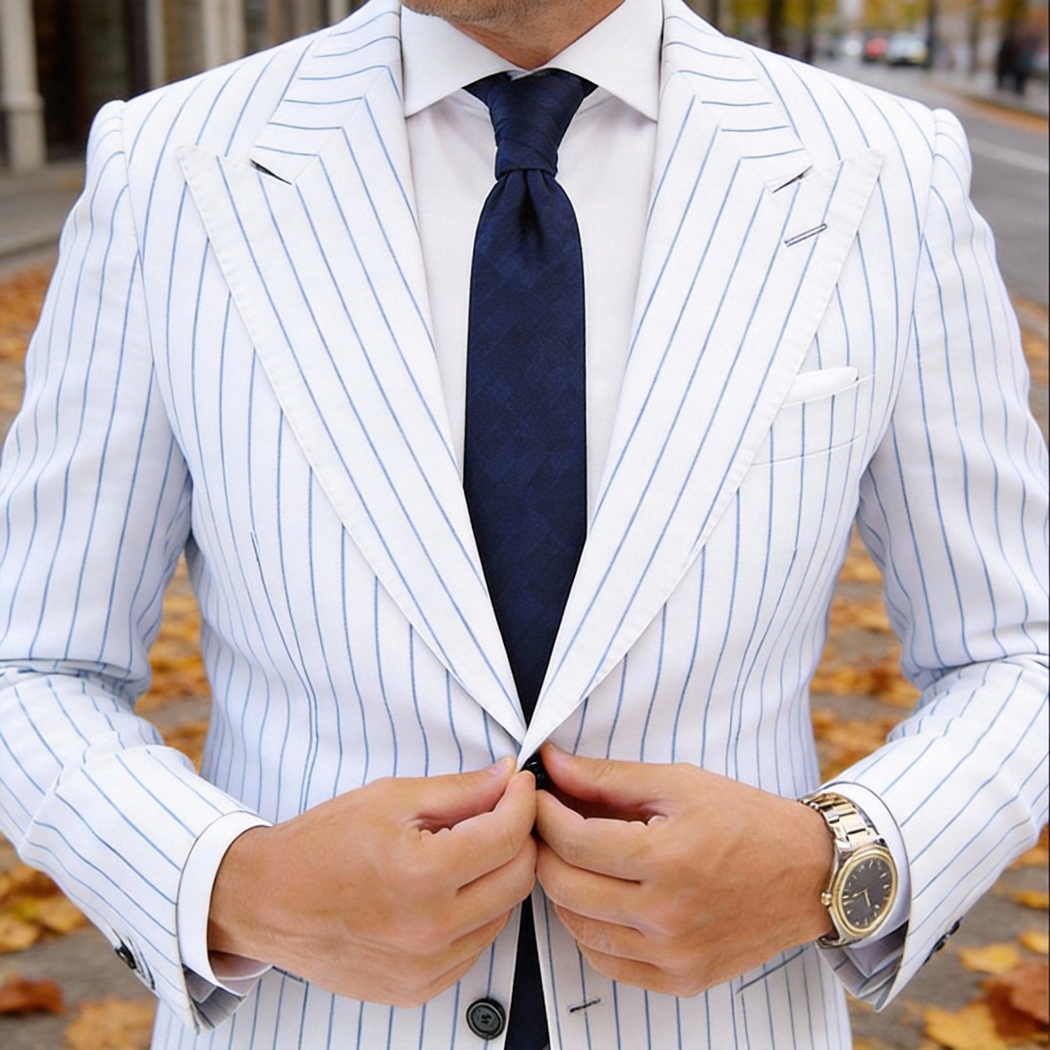 Dark Blue With Dark Blue Solid Pocket Square