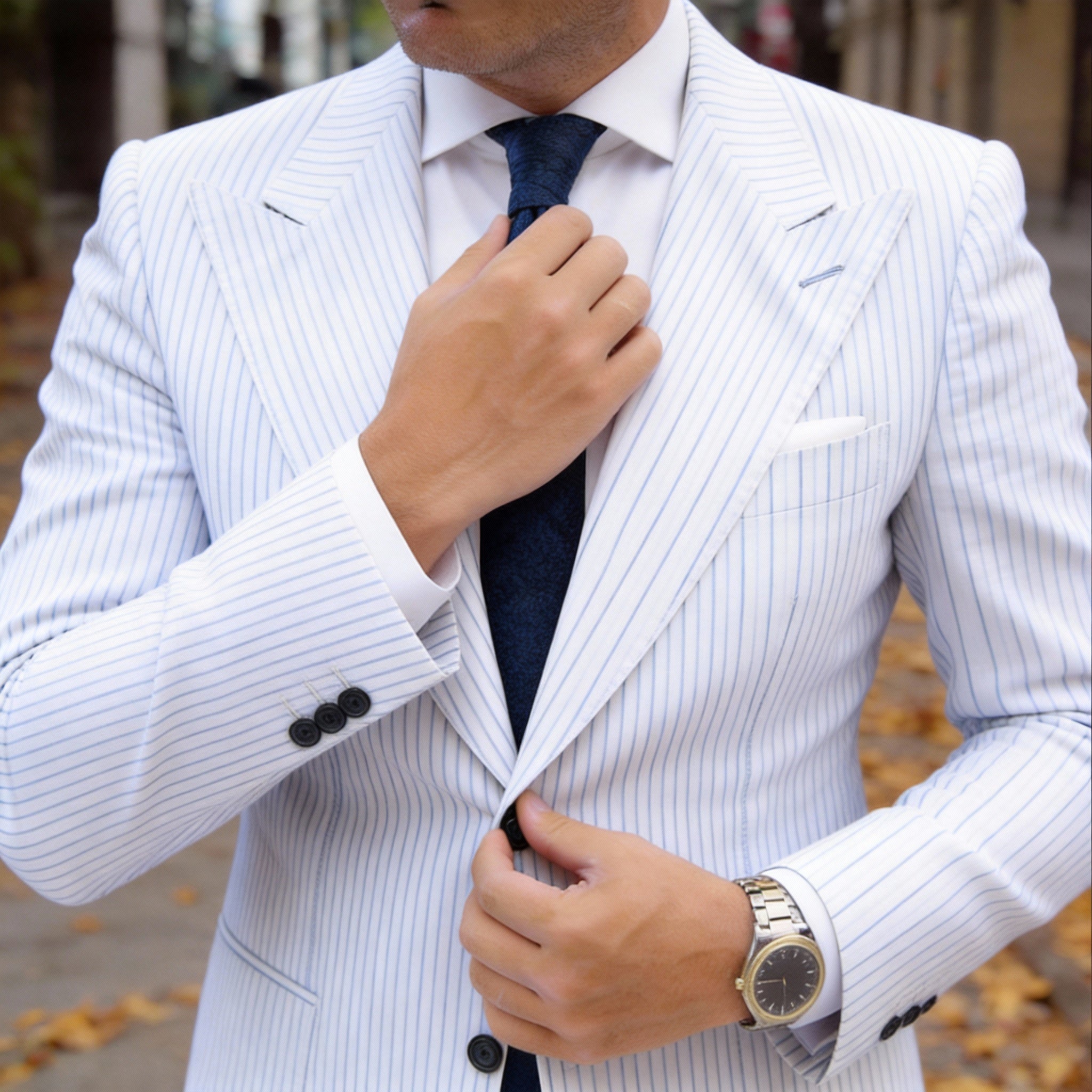 Dark Blue With Dark Blue Solid Pocket Square