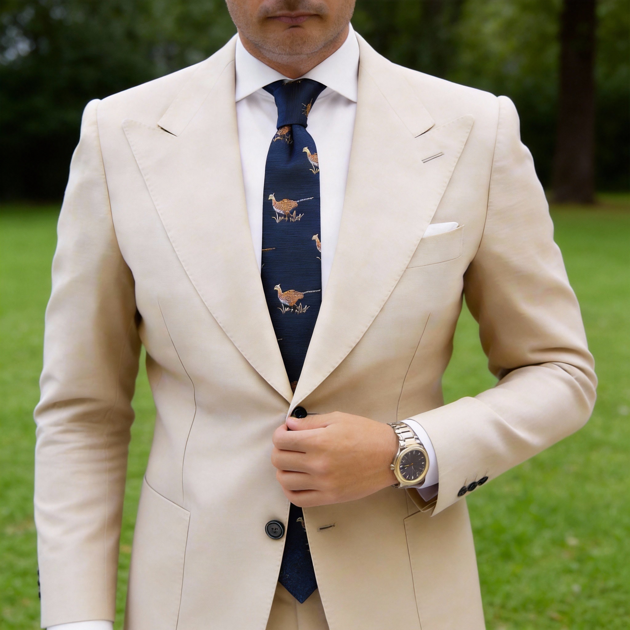 Black With White Patterns Necktie