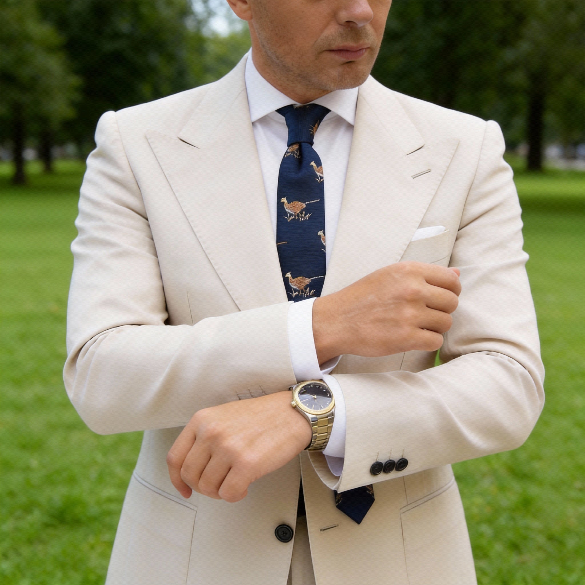 Black With White Patterns Necktie