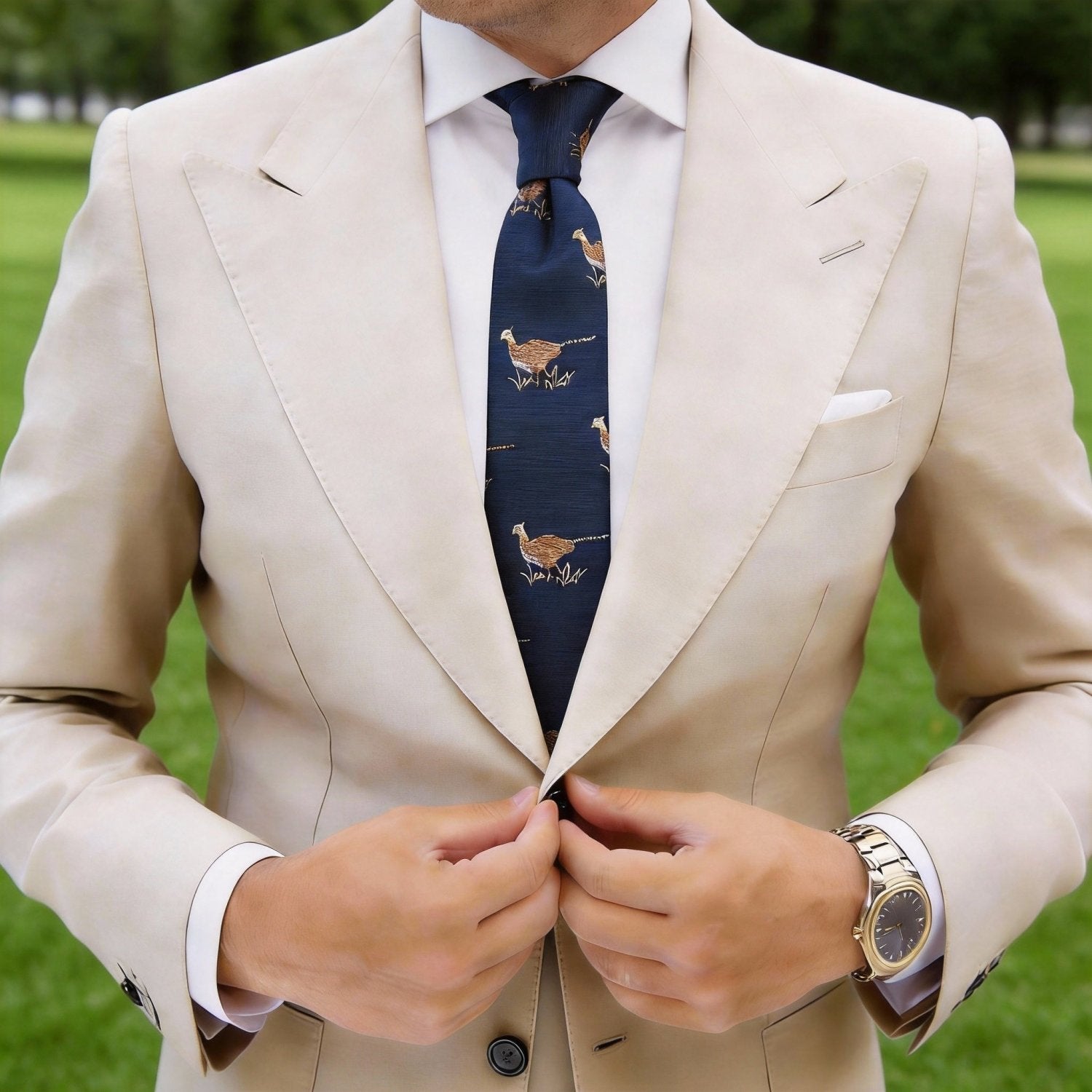 Black With White Patterns Necktie