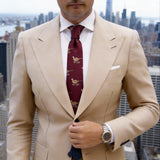 Red With Gold Pattern Bowtie