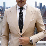 Black Necktie With White Grid Pattern