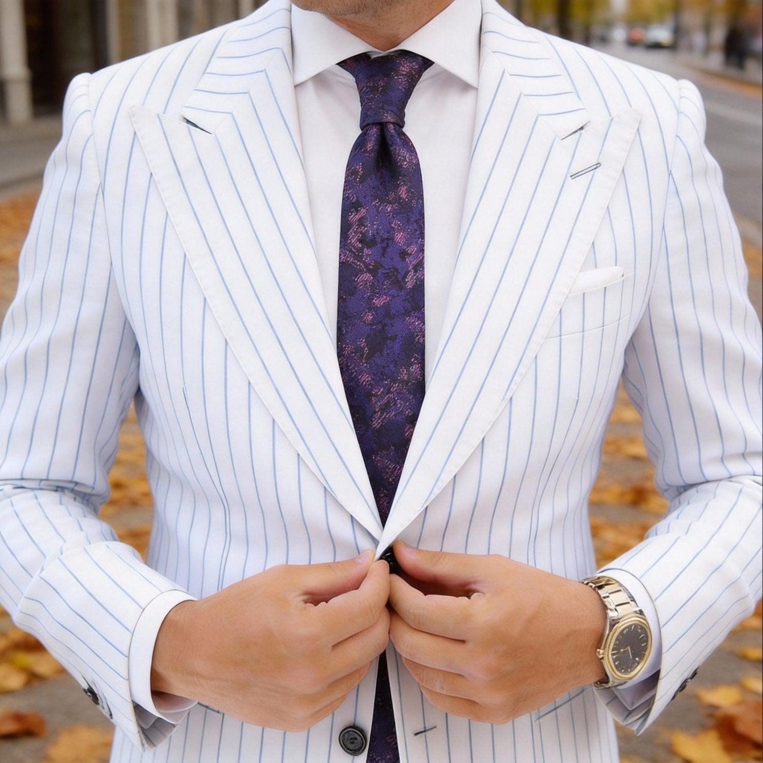 Dark Purple With Pink-Purple Abstract Pattern Necktie