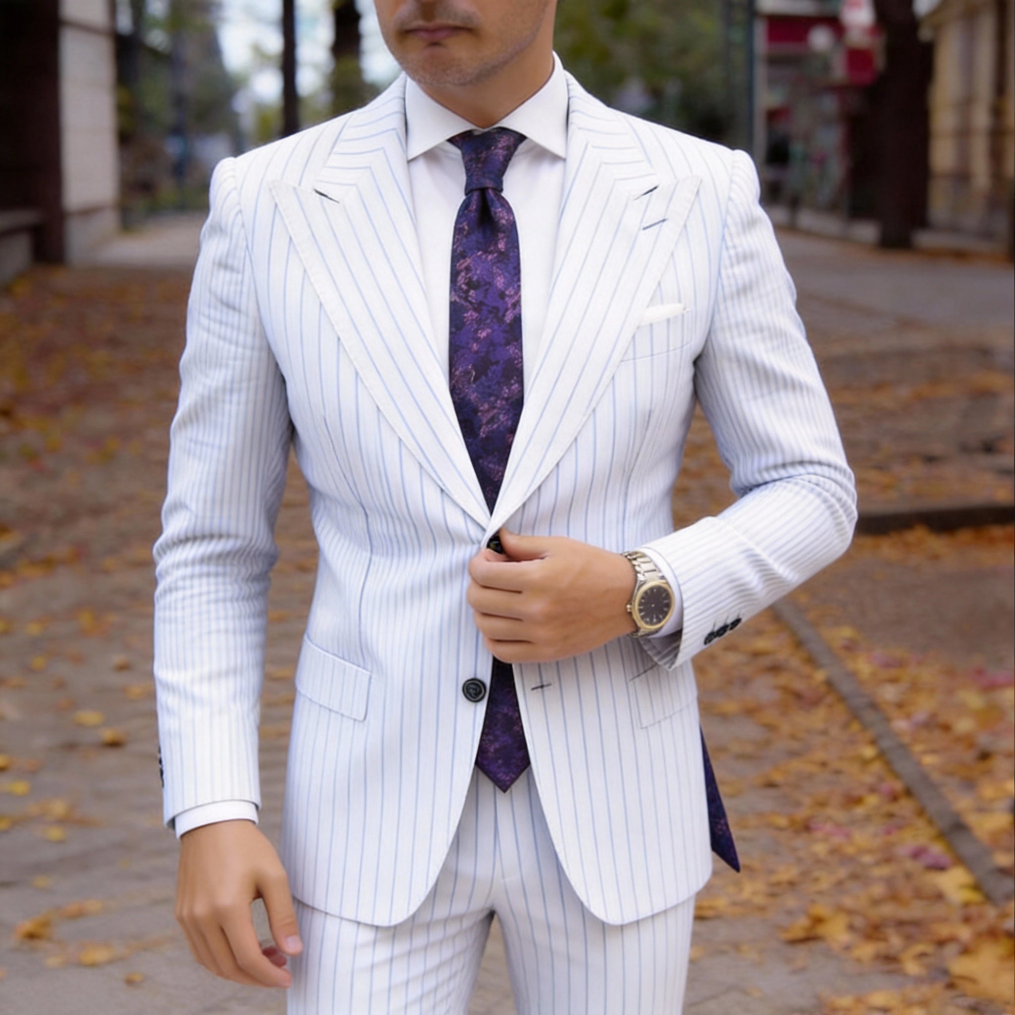 Dark Purple With Pink-Purple Abstract Pattern Necktie