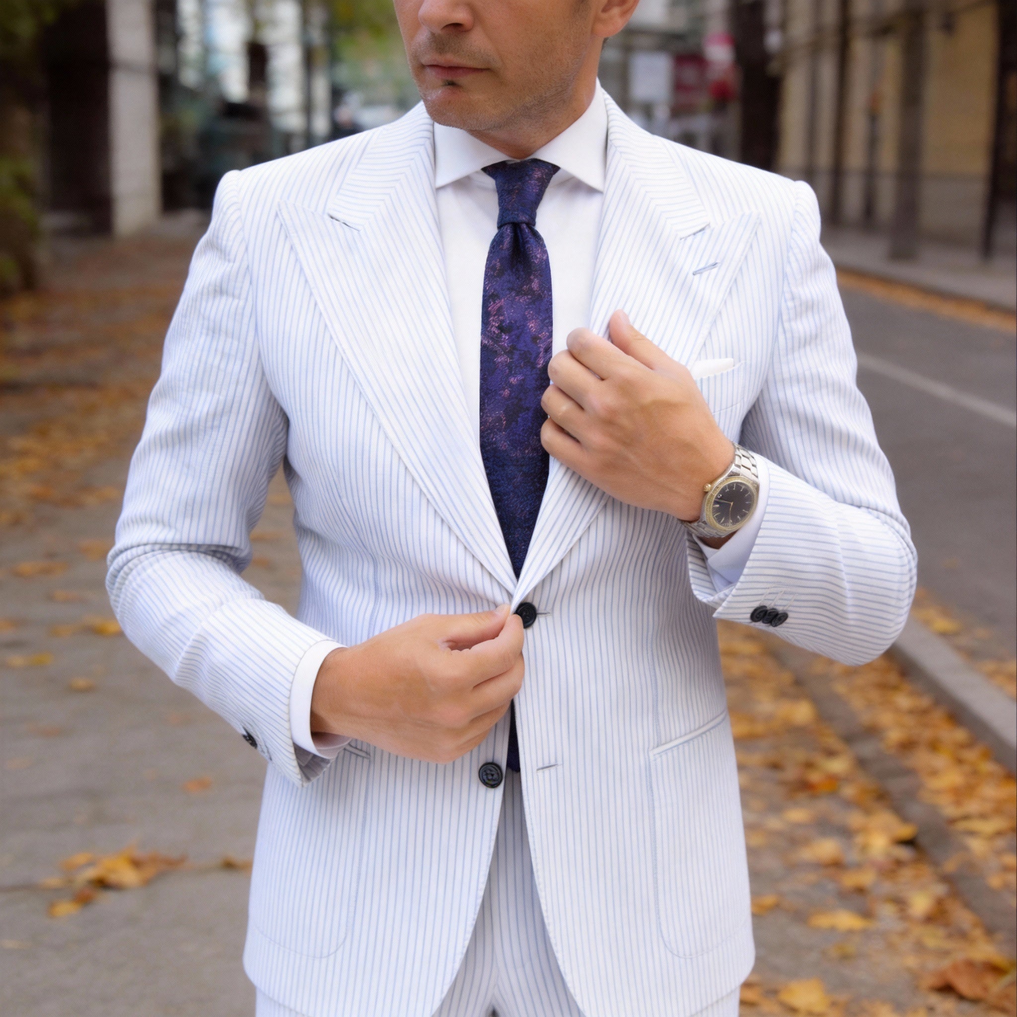 Dark Purple With Pink-Purple Abstract Pattern Necktie