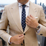 Black With White and Blue Floral Necktie