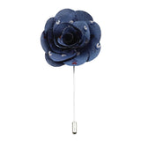 Navy Blue White Dotted Lapel Pin