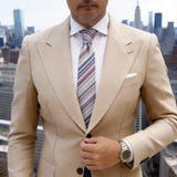 White With Multicolor Stripes Necktie