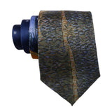 Dark Blue Brown Abstract Necktie
