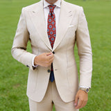Red With Blue Circular Patterns Necktie