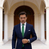 Dark Green with Yellow Floral Medallion Necktie